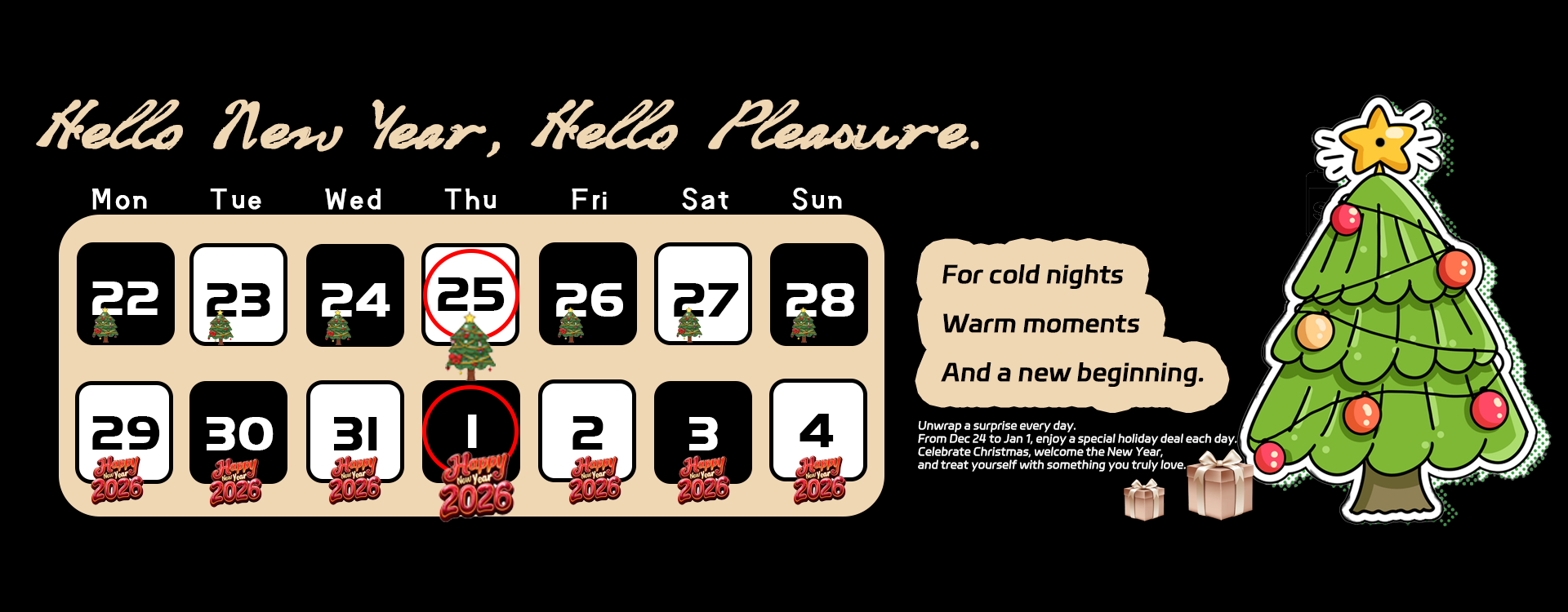 🎄📅 Christmas → 2026 New Year Calendar Sale